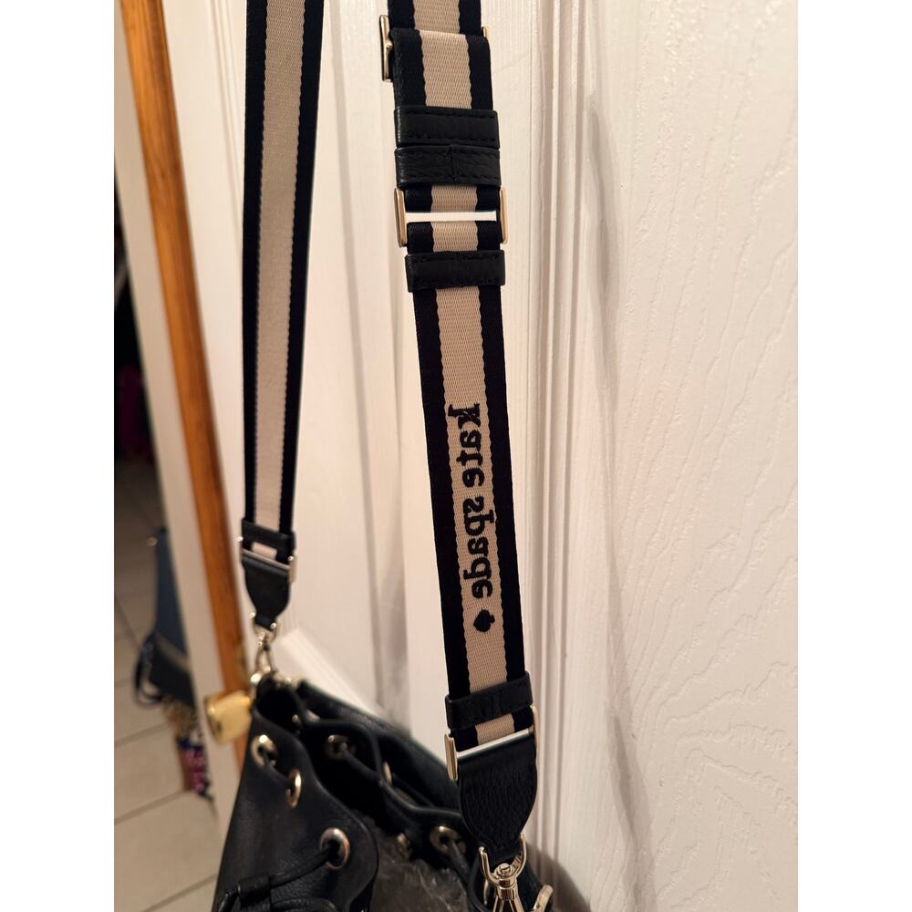 Kate Spade New York Emma Small Bucket Bag. Black Pebbled Leather. NWOT - Picture 3 of 10